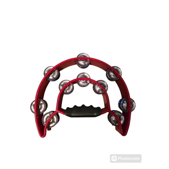 Red Half Moon Tambourine - Picture 3 of 3